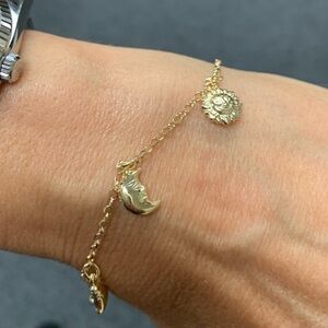 7” inches Lucky Bracelet 14k Solid Gold